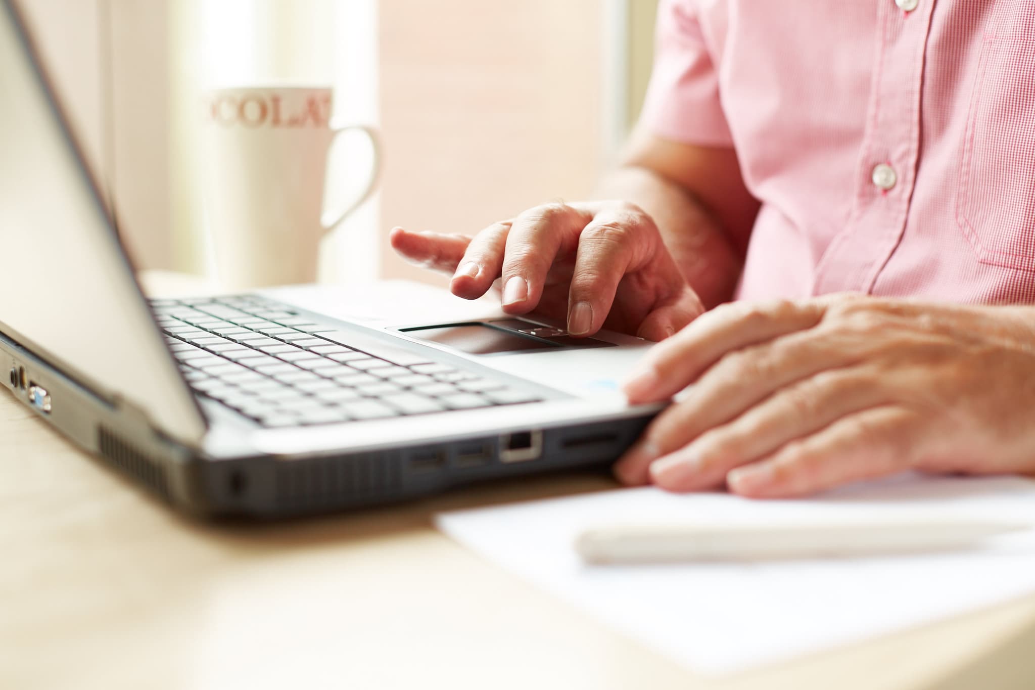Man Using Website.